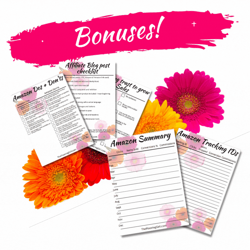 Bonuses for Amazon course - printables