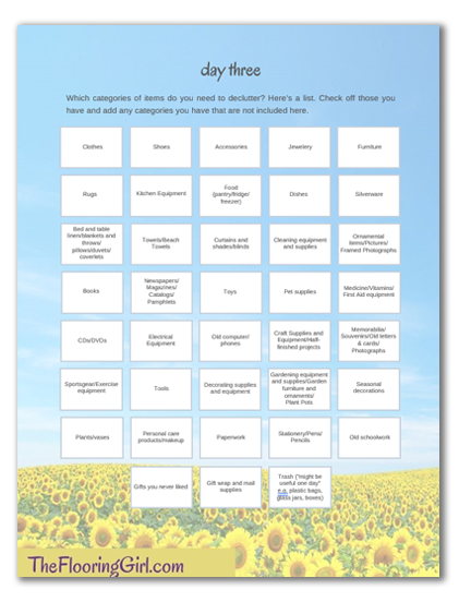 declutter challenge sample page 2