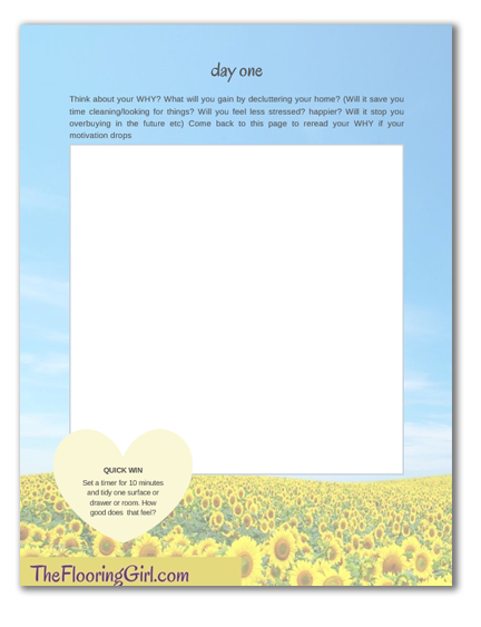 declutter challenge sample page 1
