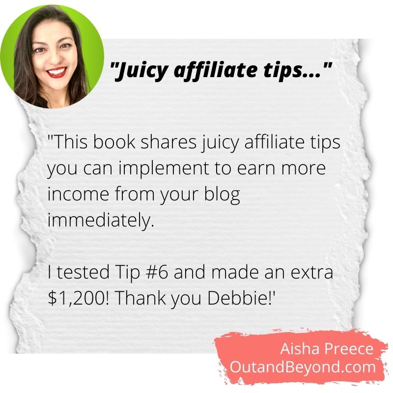 Testimonial from Aisha Preece for Affiliate Marketing Compendium