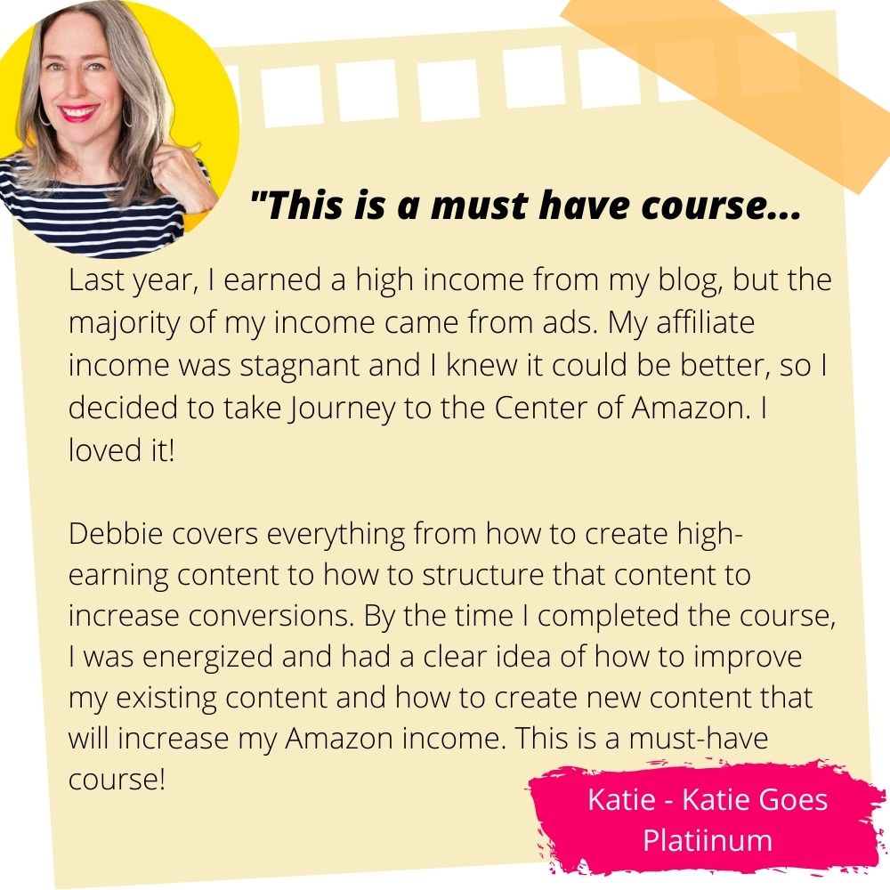 Katie Emery testimonial for Journey to the Center of Amazon (Amazon Associates)