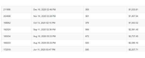 Affiliate income results on Samplize