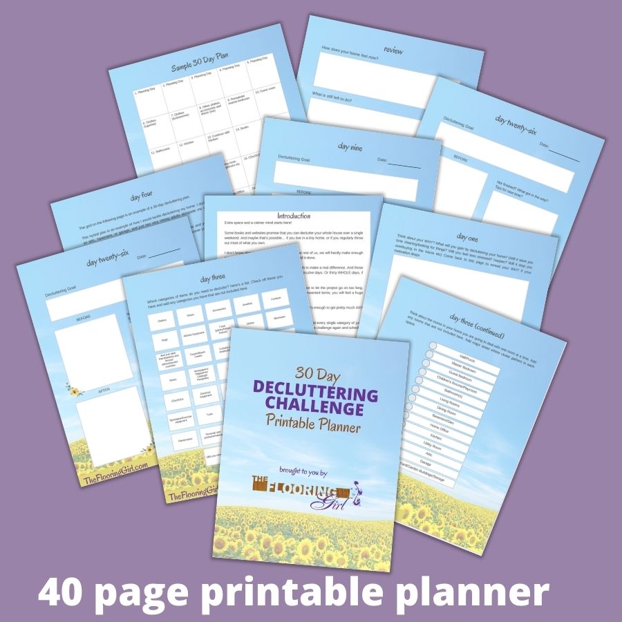 Declutter your home challenge and printable planner